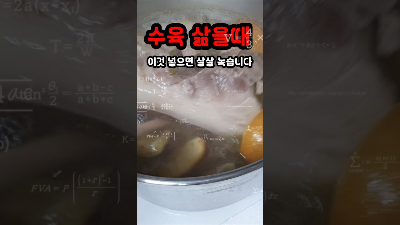 수육 삶을 때 이것 넣으면 살살 녹습니다 레시피 숏폼 썸네일