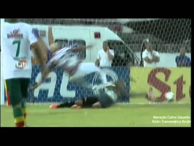 Promeiro gol da vitória coral sobre o sampaio correa. @Santa Cruz F.C.