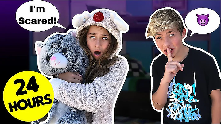 24 HOUR OVERNIGHT Challenge In My Brothers Room **...