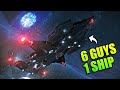 When 6 Players Fly 1 Ship! - Star Citizen Hammerhead Multicrew Combat