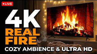 Smart TV Fireplace 4K – Real Fire Background