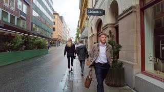 Walking in Stockholm: City Stroll after The Rain (4K, 60fps)