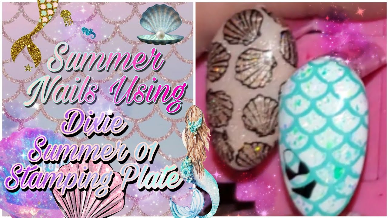 Summer Nails Using Dixie Summer 01 Stamping Plate