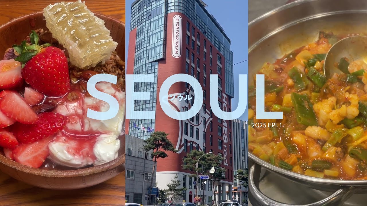 【韓国ソウルひとり旅Vlog｜epi 01】一足遅いナッコプセ🐙グリークヨーグルト🥛カフェ☕ブーム😽