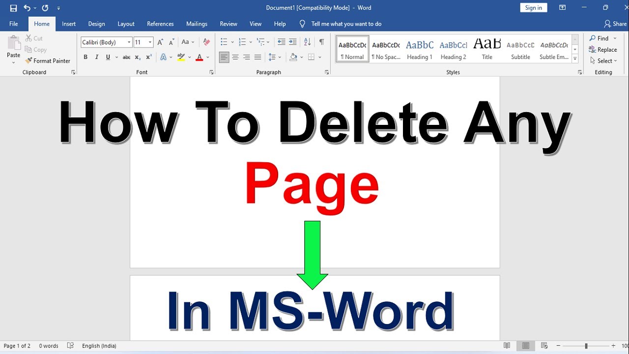 How To Delete Page in MS-WORD [2007/2010/2013/2016/2019] | 3 Ways to