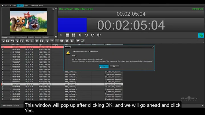 EFX PLAYOUT - Set Up A Live Stream