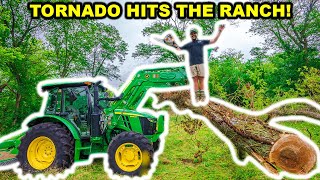 TORNADO Hits the ABANDONED RANCH!!! (Broke the Tractor)