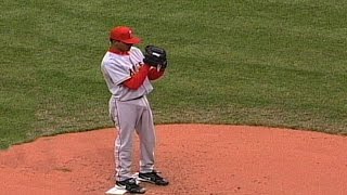 Santana gets his first career strikeout