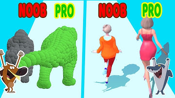 Perfect Level #55 NOOB VS PRO VS HACKER in Baddies Up, Animal Clash -game android ios Zig vs Sharko