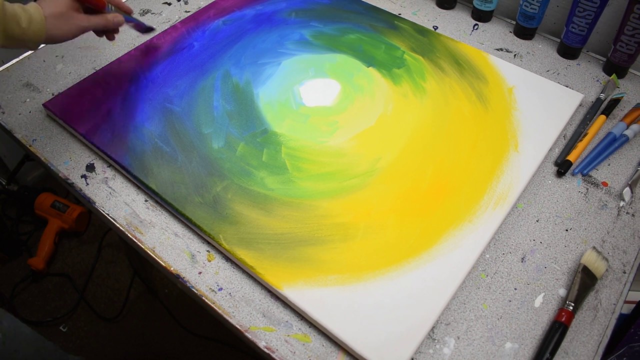 Sunset Landscape Abstract Painting - Acrylic Painting Time-lapse Demonstration