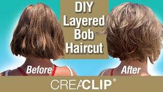 DIY Layered Bob Haircut! Live on BEACH!