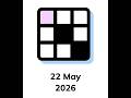Minute Cryptic Mini Crossword 22/05/2026