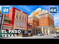 [4K] Downtown El Paso, Texas (US-Mexico Border City) Walking Tour & Travel Guide 🎧