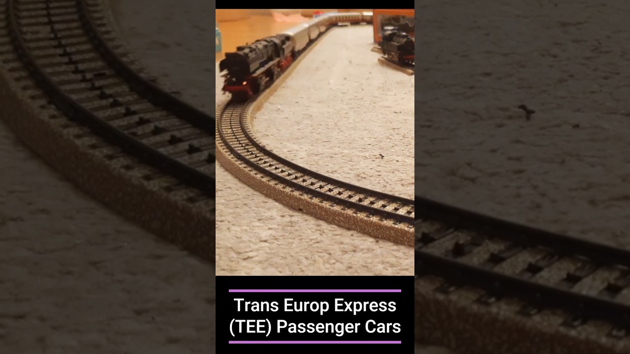 Trans Europ Express (TEE) Passenger Cars. Track sound! 