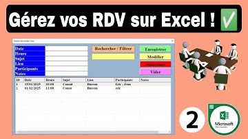 Planning rendez-vous Excel | Comment gérer rendez-vous Excel