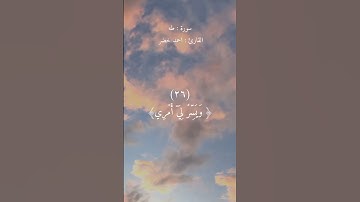 (قال ربي اشرح لي صدري ويسر لي أمري) القارئ احمد خضر