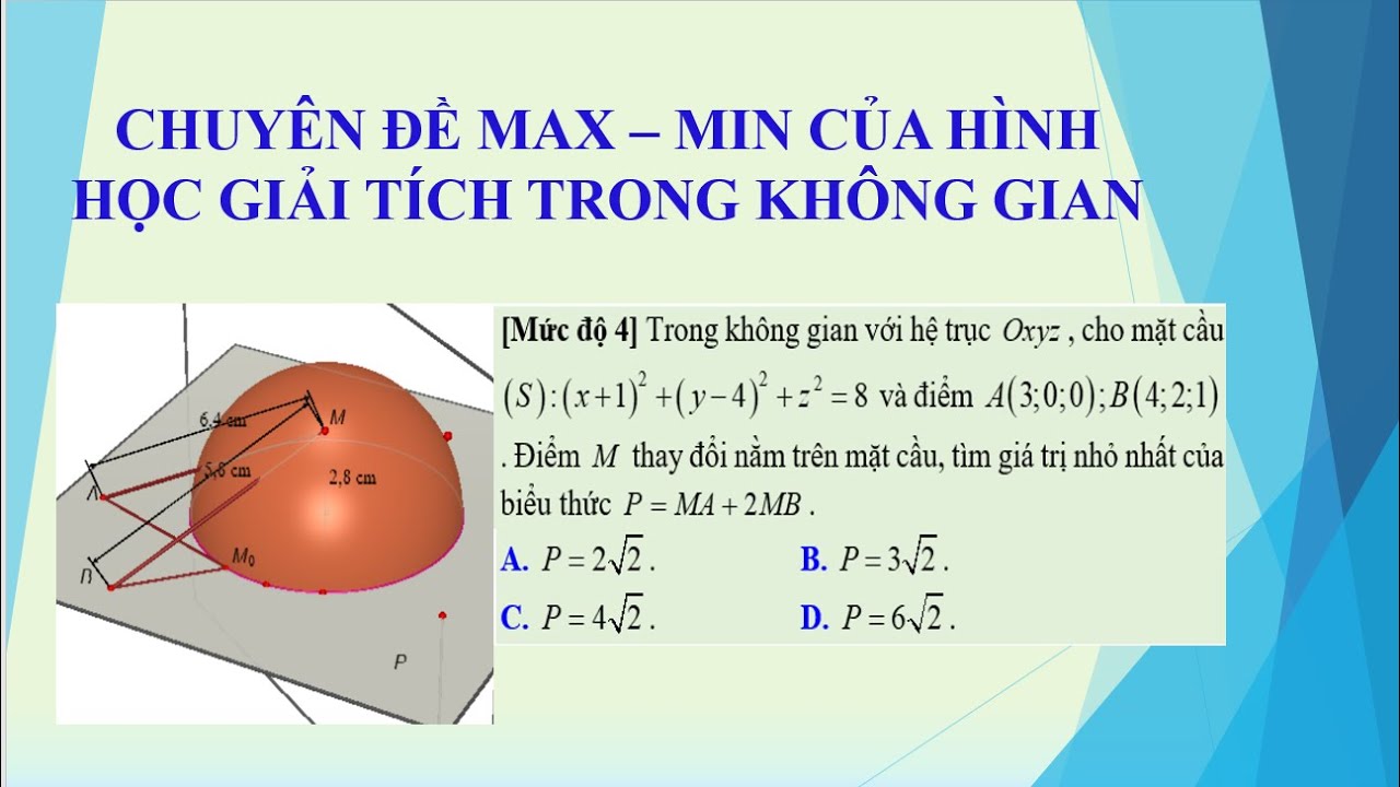 Câu 6. Khoảng cách nhỏ nhất giữa điểm và mặt cầu [VDC]
