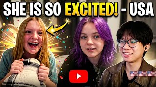 She Is So Excited! 🇺🇸 | Speaking to US Girls on Video Chat
