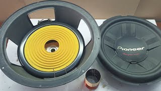 pioneer subwoofer 🔊 🔊 🔊 recone.( only voice coil and spider change)