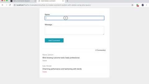 How to Create Comment System with Delete using PHP jQuery