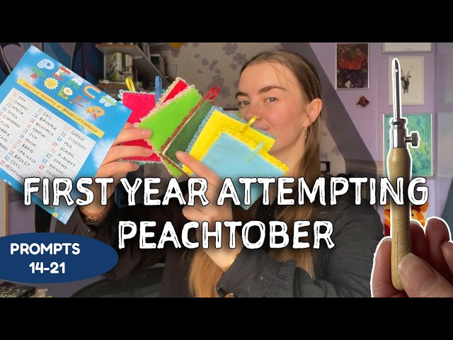 Peachtober week 3 as a fibre artist 🪡🧶