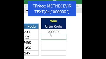Excel’de sayıların başına 0 ekleme İpucu