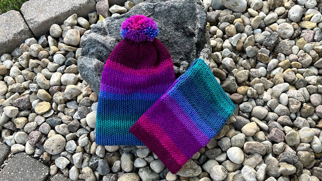 Beanie and Neck Warmer ~ Child/Youth Size / Addi 46 and Sentro 40 Needle Machines