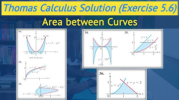 Thomas calculus exercise 5.6 Q31 to Q36 | Area between the two curves || Lec 44