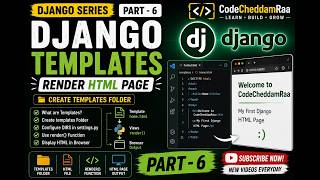 🚀 Django Templates Explained Render HTML Page Create Templates Folder Django Tutorial Telugu  Part 6