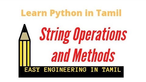 Strings in python | Learn python in tamil @learninglaunch2181