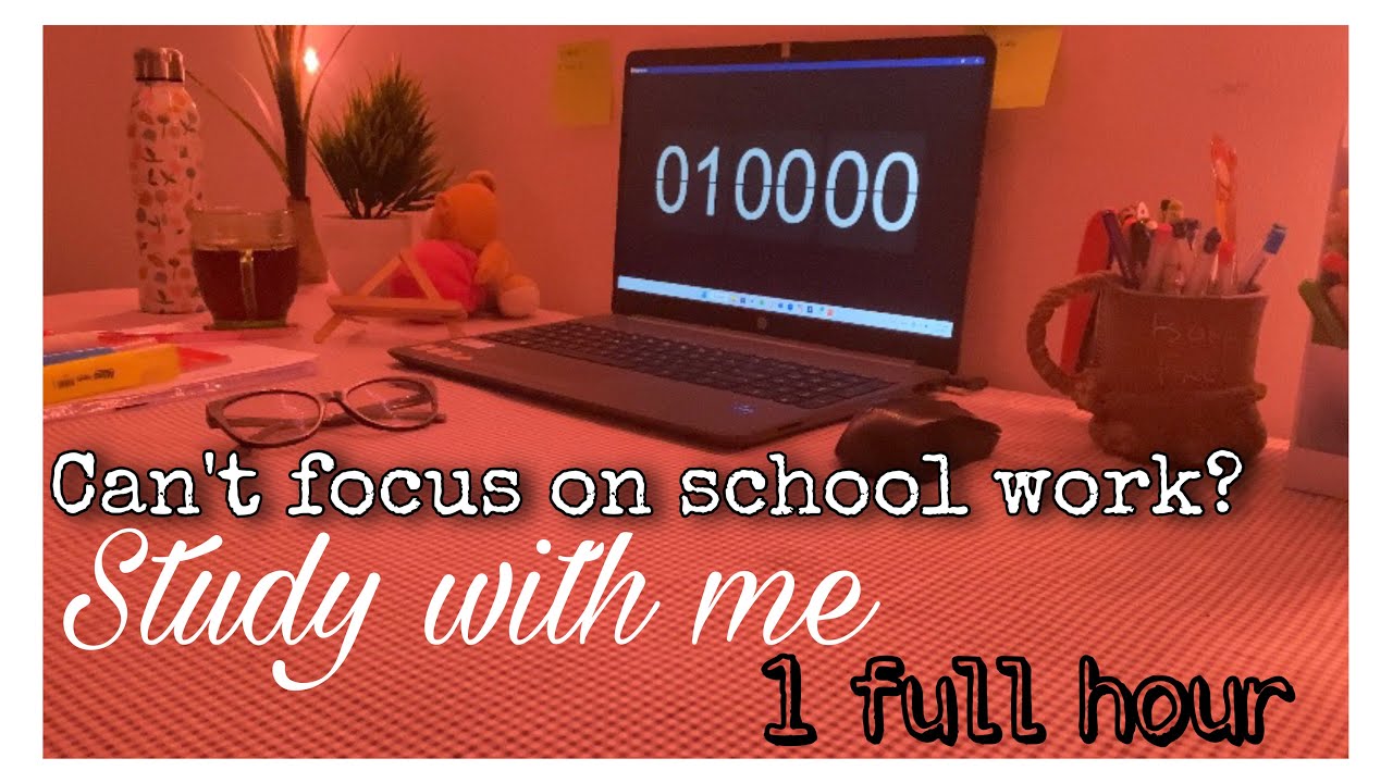 1hour study with me real time(with music and background noise)📚🕗🌜