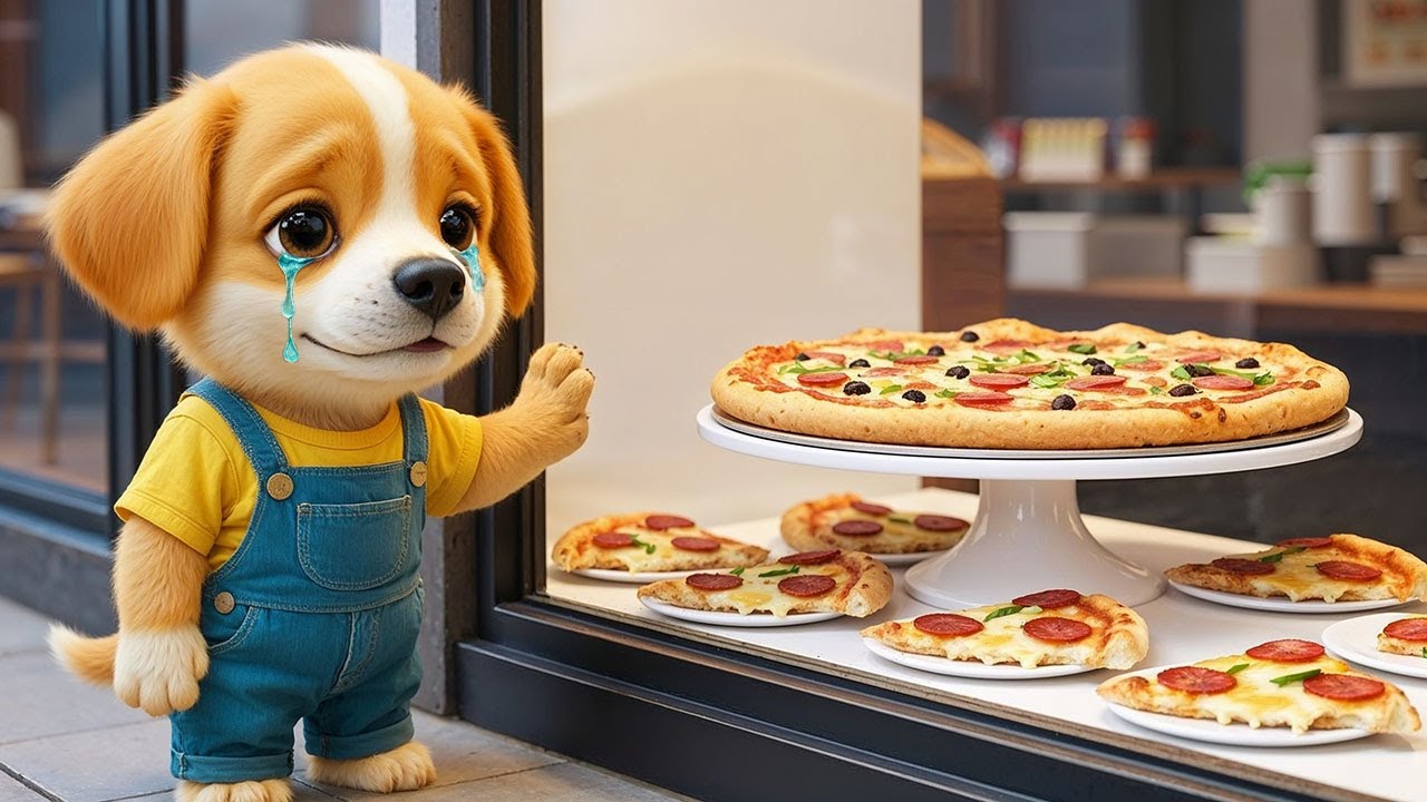 Щенок сбегает за пиццей в полночь 🍕😱 Призрак гонится за ним… Пока мама не спасает положение! ❤️🐾