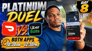 DoorDash Platinum vs. Uber Eats Platinum | Duel Day 8 | Both Apps 10:30am - 12:30pm