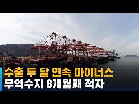 수출 두 달 <strong>연속</strong> 마이너스…무역수지 8개월째 적자 / <strong>SBS</strong>