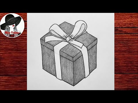 Как Нарисовать Подарочную Коробку | Очень Простой Новогодний Рисунок | Рождественский Подарок