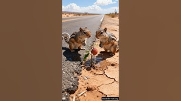 Two squirrels saved a litchi plant from drying up by watering it.😭#ai #tree #save #squirrels