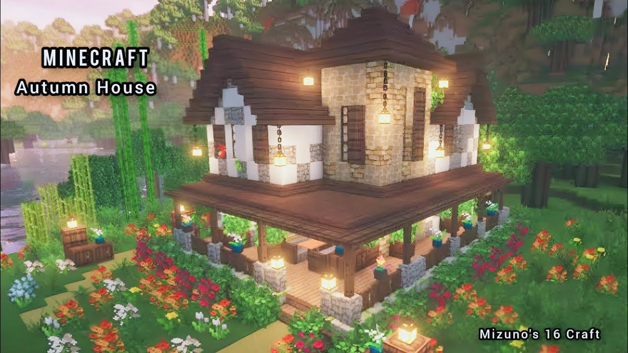 Minecraft | How to build a Autumn House / Mizuno's 16 Craft - YouTube