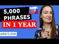 LEARN 5,000 RUSSIAN PHRASES IN 1 YEAR  |  600 /5000