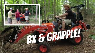 Kubota BX & Land Pride SGC0554 Grapple  A Visit With Luc & Ross  No.76