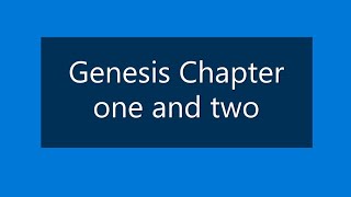 Emergency Numbers Genesis Chapter One and Two