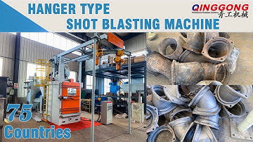 Hanger type shot blasting machine for casting parts