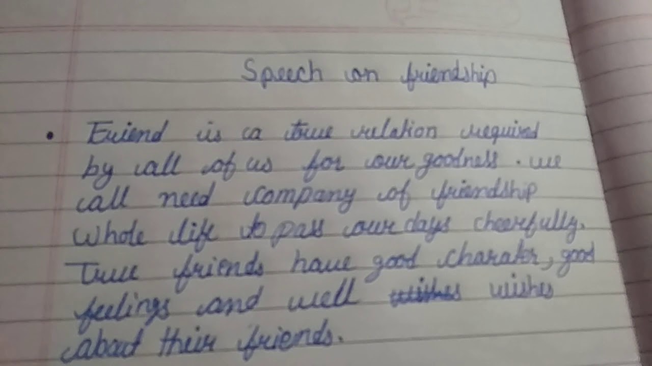 Speech On Friendship Youtube