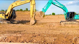 SUMITOMO Excavator digging a canal ft. KOBELCO - Nimmitt Excavator