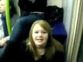 Katie, Lucy and Tegan on the train to Birmingham