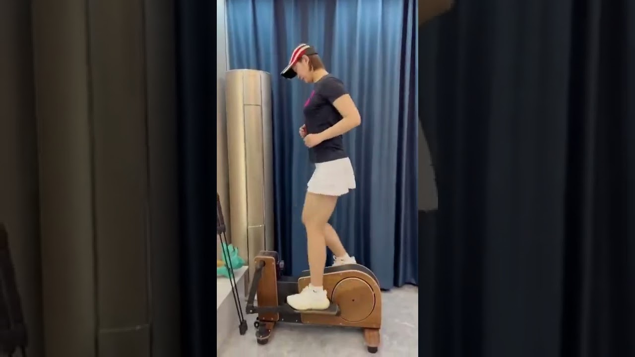 Oarlike Elliptical Exercise Training Machine with Elastic Fitness Bar Adjustable