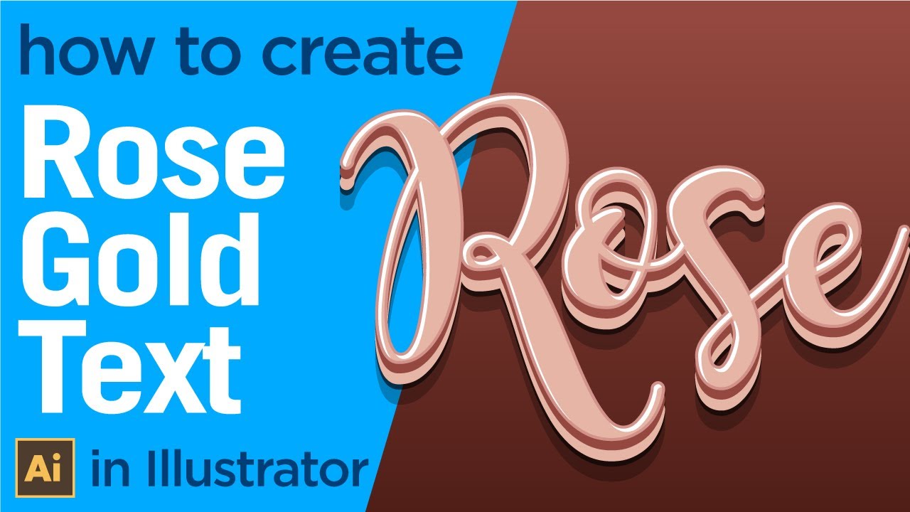 How to create a Rose Gold Text effect in Illustrator YouTube