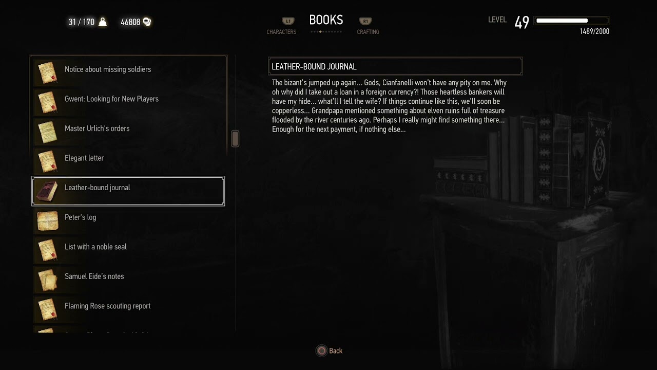 BOOKS: Leather-bound journal (Witcher 3 In-Game Lore Read Aloud)