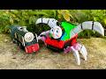 ASMR Unboxing dan Merakit Mainan Choo choo Charles, Kereta Api Thomas Laba laba, Kereta Api Uap Asap