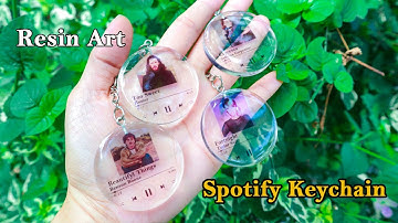 How to make Spotify keychains | Personalized Epoxy Resin Keychain | Spotify keychain tutorial