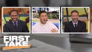Tim Tebow tells Stephen A. Smith to 'calm down' during college football preview | First Take | ESPN